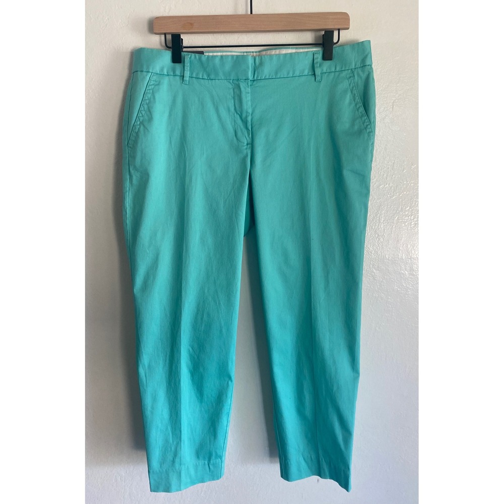 J.Crew Skimmer Pants City Fit Cropped Stretch Cotton Blend Size 12 NWT